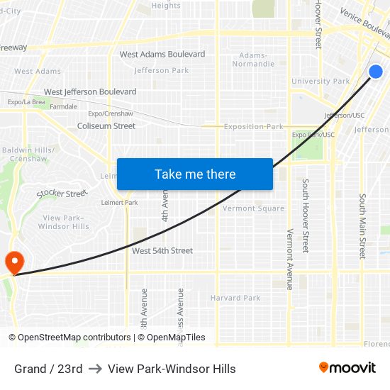 Grand / 23rd to View Park-Windsor Hills map