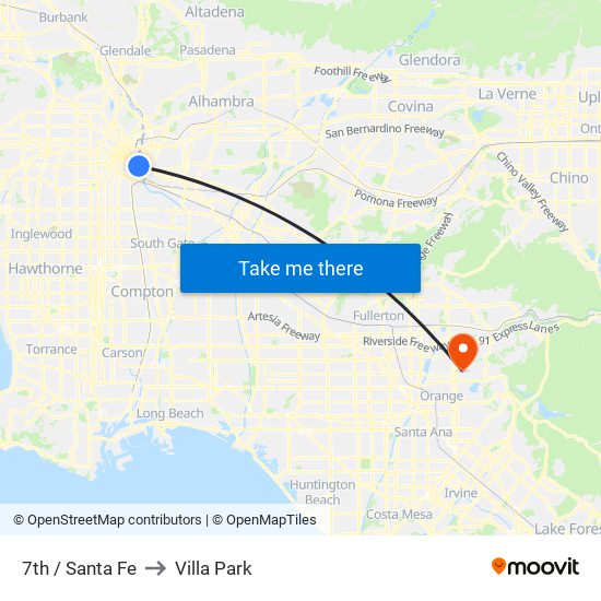 7th / Santa Fe to Villa Park map
