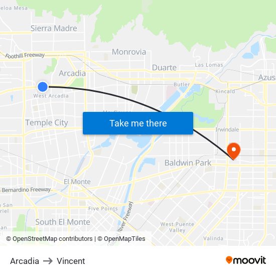 Arcadia to Vincent map