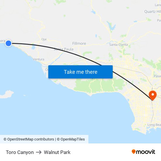 Toro Canyon to Walnut Park map