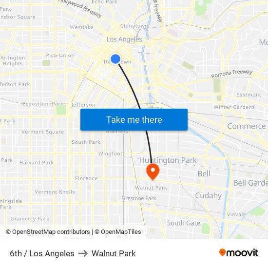 6th / Los Angeles to Walnut Park map
