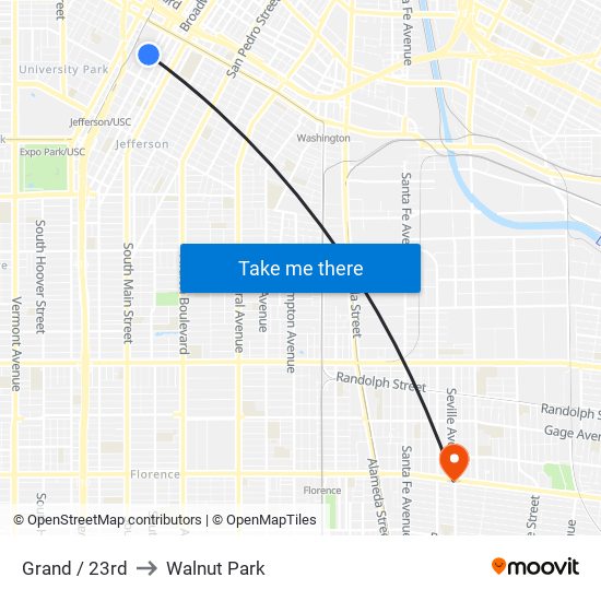 Grand / 23rd to Walnut Park map