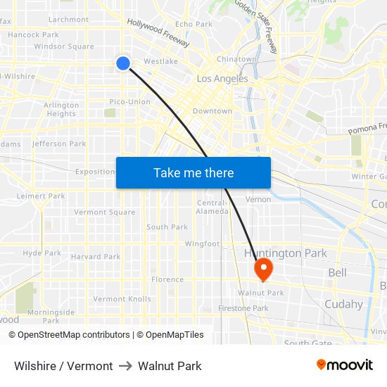 Wilshire / Vermont to Walnut Park map