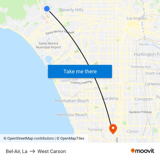 Bel-Air, La to West Carson map