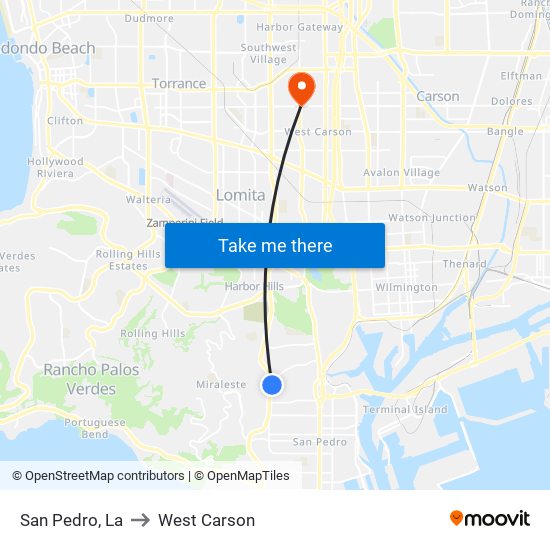 San Pedro, La to West Carson map