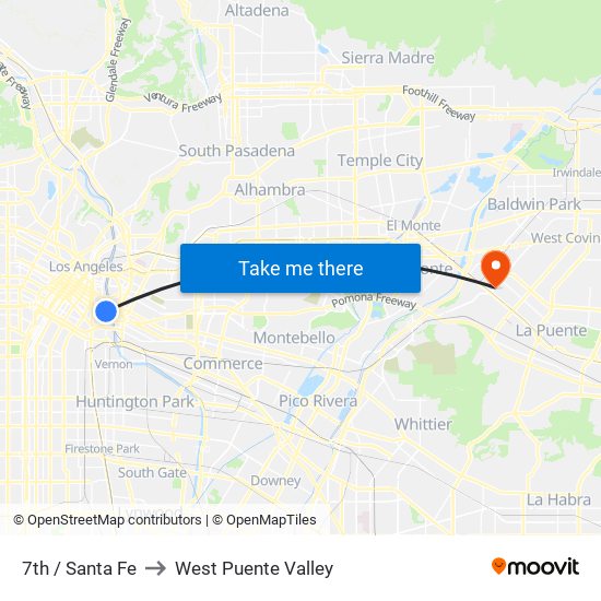 7th / Santa Fe to West Puente Valley map