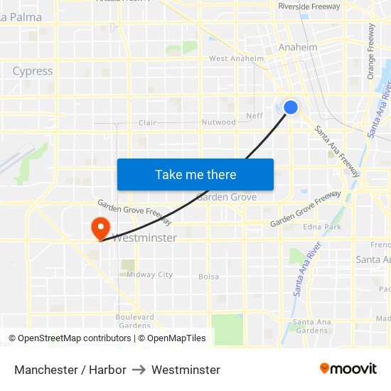 Manchester / Harbor to Westminster map