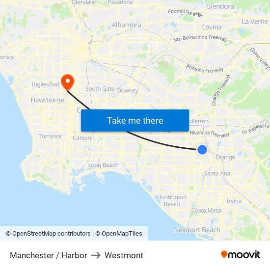 Manchester / Harbor to Westmont map