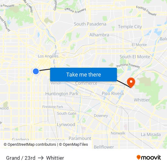 Grand / 23rd to Whittier map