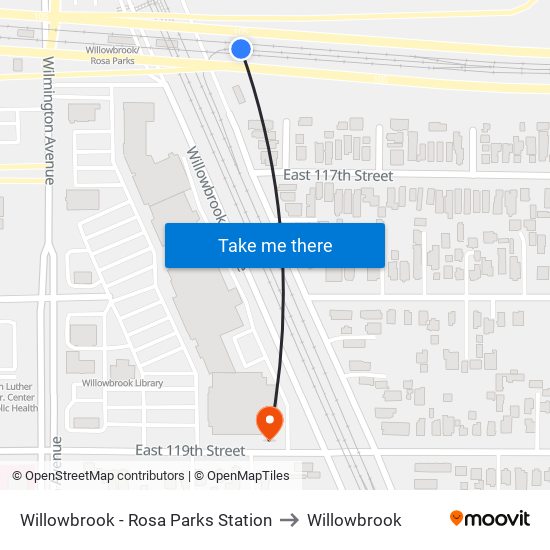 Willowbrook - Rosa Parks Station to Willowbrook map