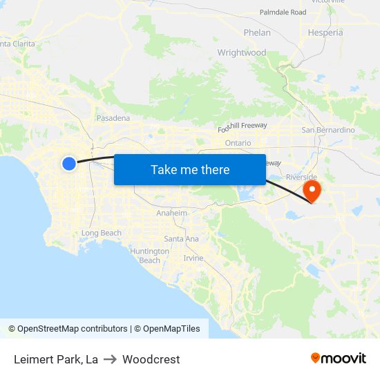 Leimert Park, La to Woodcrest map