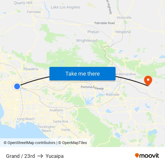 Grand / 23rd to Yucaipa map