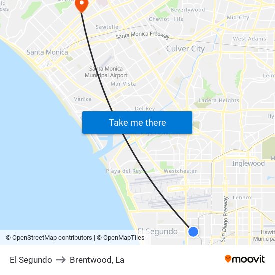 El Segundo to Brentwood, La map