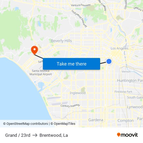 Grand / 23rd to Brentwood, La map