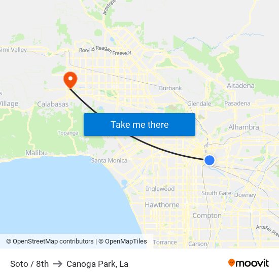 Soto / 8th to Canoga Park, La map