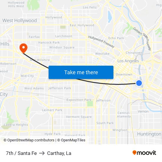 7th / Santa Fe to Carthay, La map