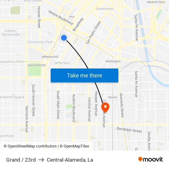 Grand / 23rd to Central-Alameda, La map