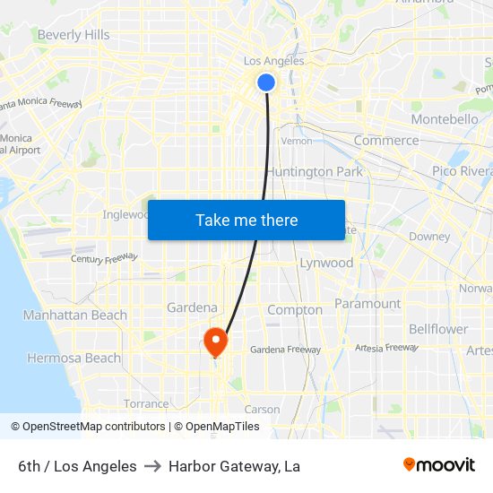 6th / Los Angeles to Harbor Gateway, La map