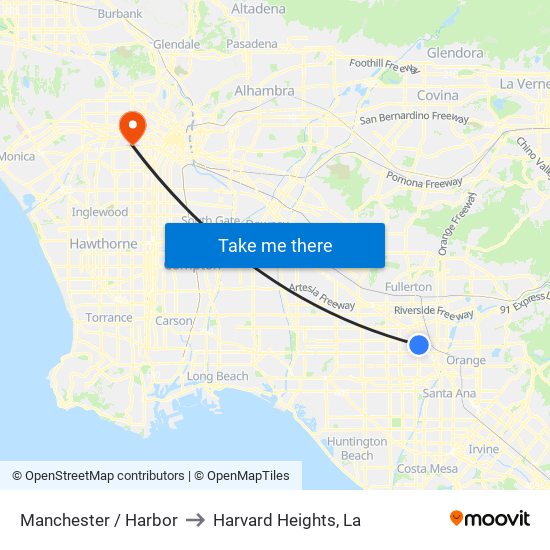 Manchester / Harbor to Harvard Heights, La map