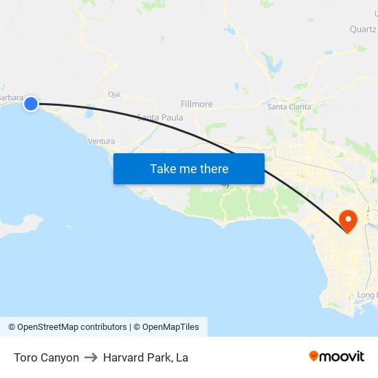 Toro Canyon to Harvard Park, La map