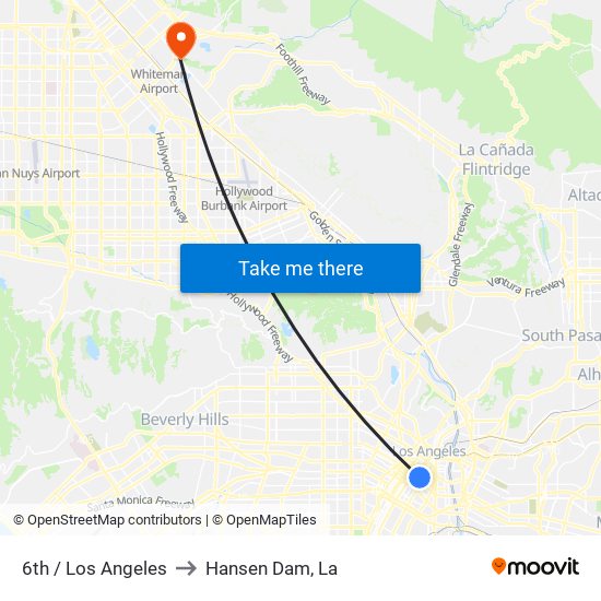 6th / Los Angeles to Hansen Dam, La map