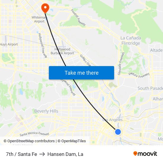 7th / Santa Fe to Hansen Dam, La map