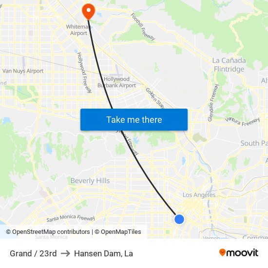 Grand / 23rd to Hansen Dam, La map