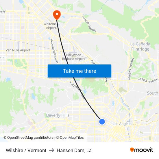 Wilshire / Vermont to Hansen Dam, La map