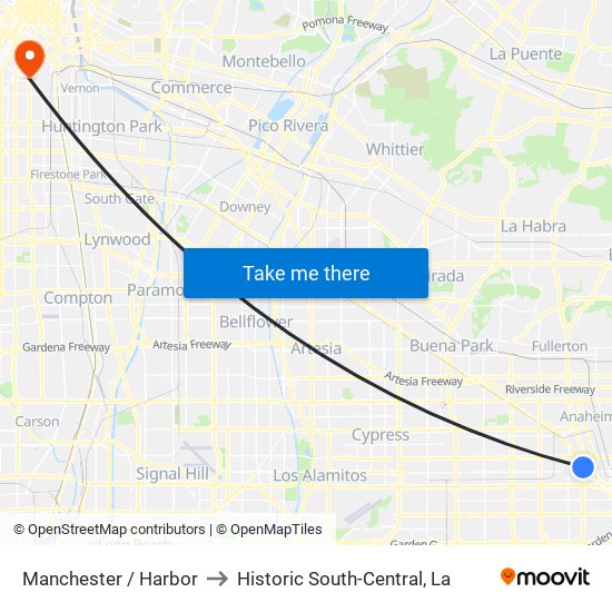 Manchester / Harbor to Historic South-Central, La map