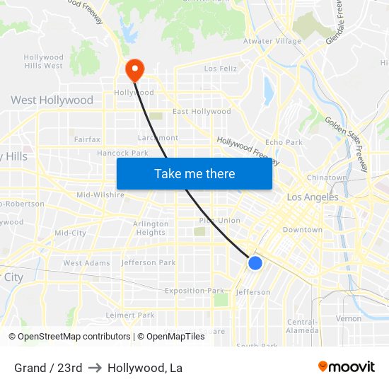 Grand / 23rd to Hollywood, La map