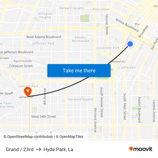 Grand / 23rd to Hyde Park, La map