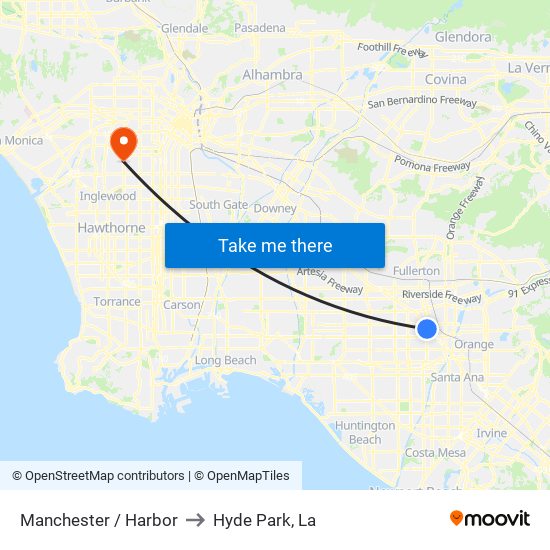 Manchester / Harbor to Hyde Park, La map