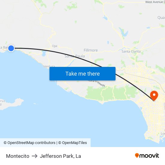 Montecito to Jefferson Park, La map