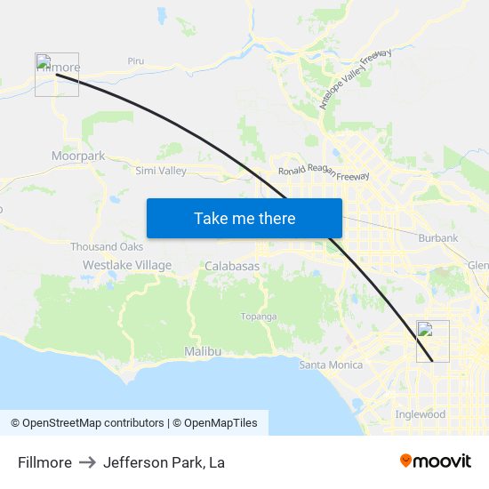 Fillmore to Jefferson Park, La map