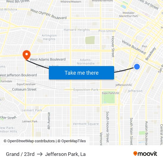 Grand / 23rd to Jefferson Park, La map