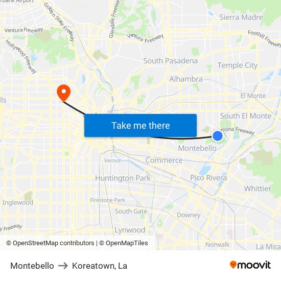 Montebello to Koreatown, La map