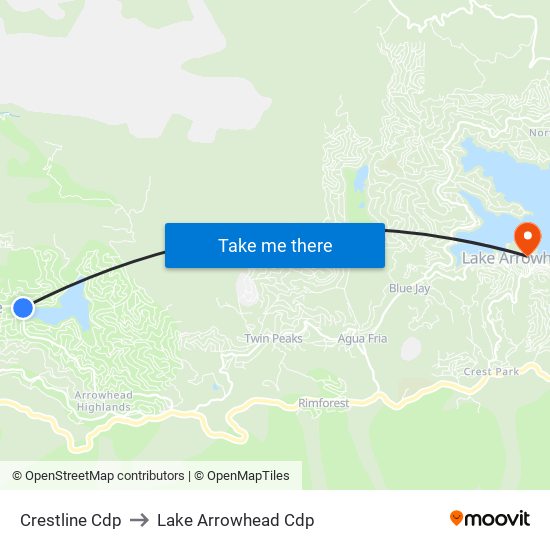 Crestline Cdp to Lake Arrowhead Cdp map