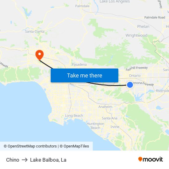 Chino to Lake Balboa, La map