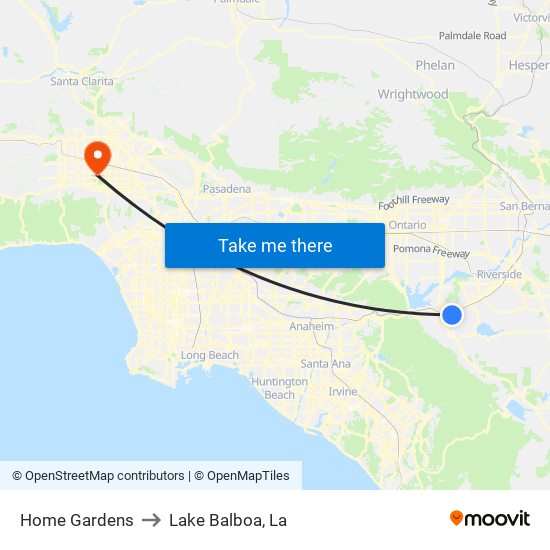 Home Gardens to Lake Balboa, La map