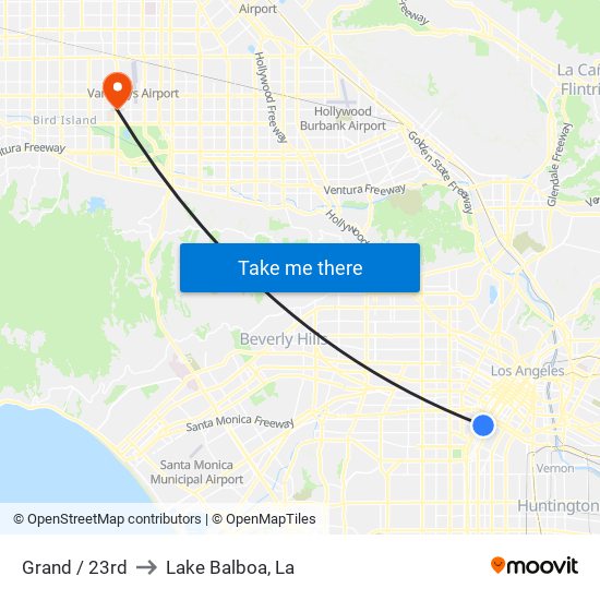 Grand / 23rd to Lake Balboa, La map