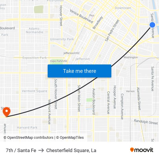 7th / Santa Fe to Chesterfield Square, La map