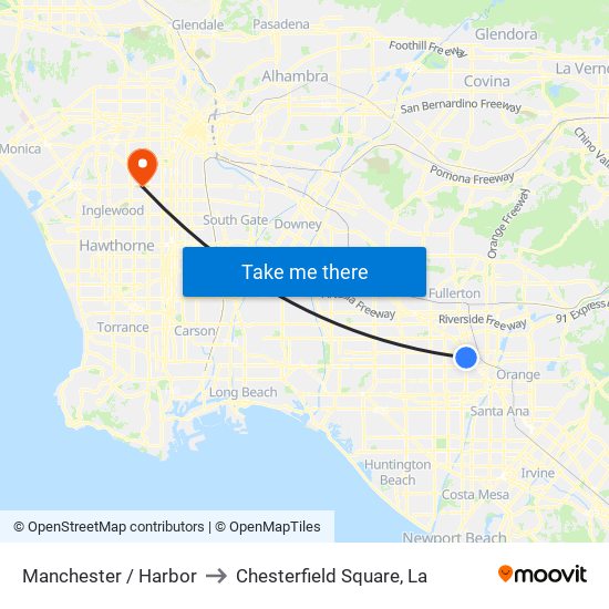 Manchester / Harbor to Chesterfield Square, La map