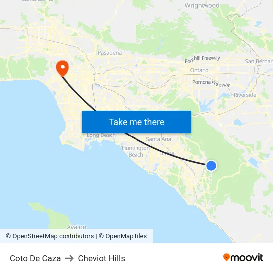 Coto De Caza to Cheviot Hills map