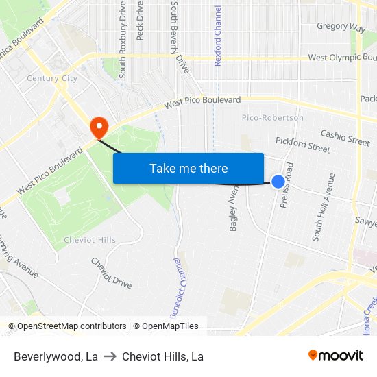 Beverlywood, La to Cheviot Hills, La map