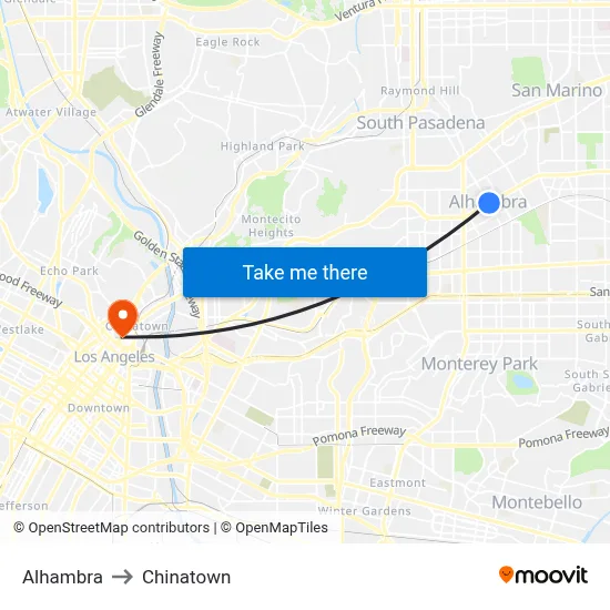 Alhambra to Chinatown map