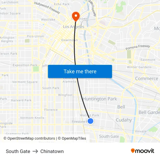 South Gate to Chinatown map