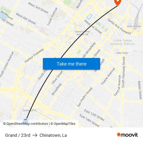 Grand / 23rd to Chinatown, La map