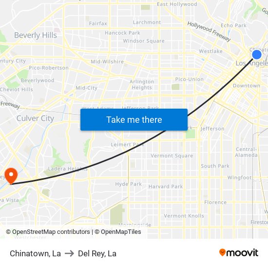 Chinatown, La to Del Rey, La map