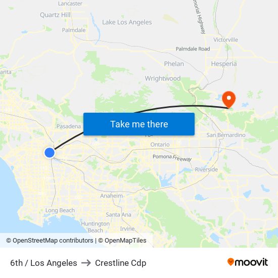 6th / Los Angeles to Crestline Cdp map