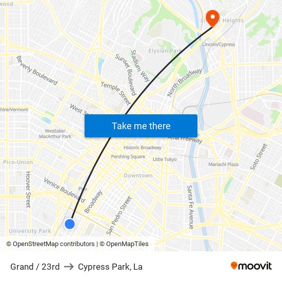Grand / 23rd to Cypress Park, La map